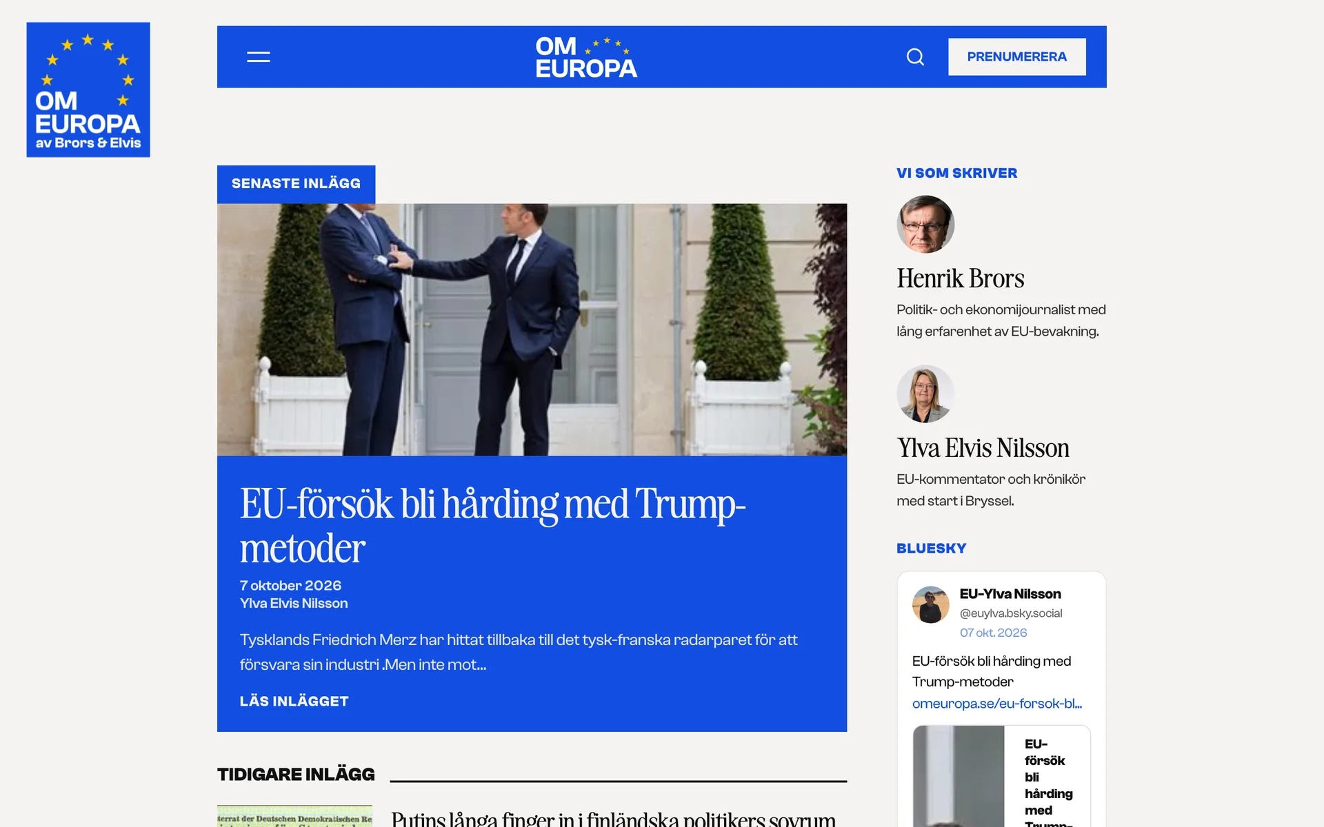 Den nya startsidan