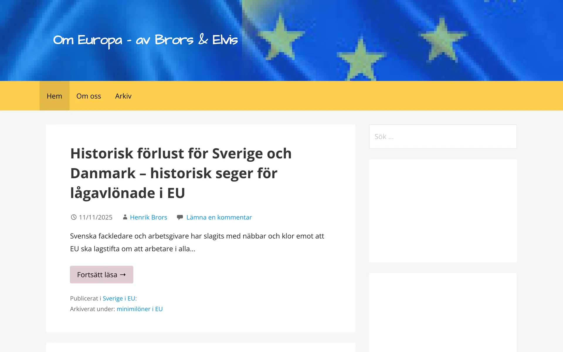 Den gamla startsidan